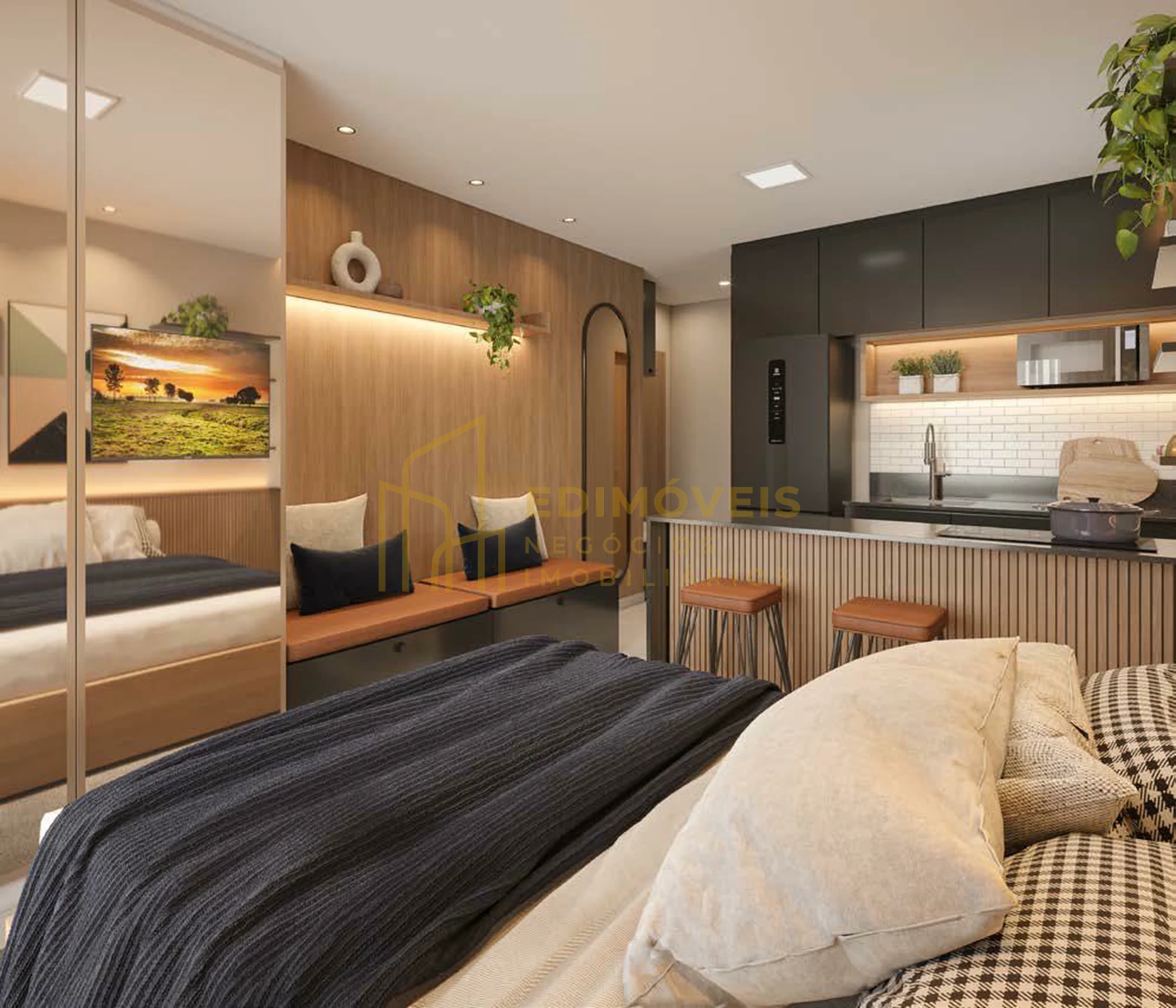 Imagem 1 de Studio moderno em Itaparica com lazer completo e vaga de garagem no DUE Home e Living
